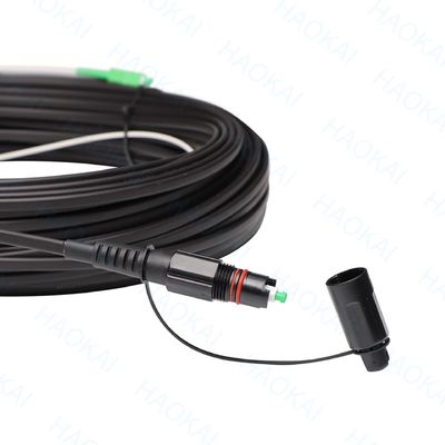 SC APC FTTA كابل الألياف الضوئية 5.0mm G657A2 LSZH 5M سلك التصحيح الأسود