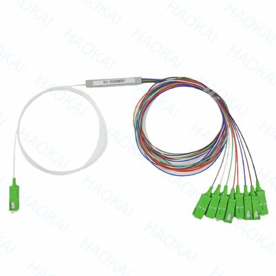 FTTH 1x4 1x8 Fiber PLC Splitter أنبوب فولاذي صغير مع وصلة SC APC