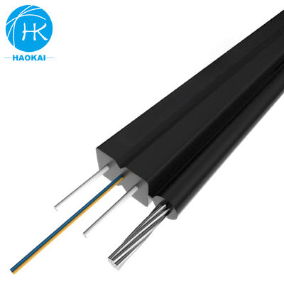 كابل FTTH داخلي للقطرة سلك فولاذي 1core 2core 4core كابل ألياف ضوئية ذات دعم