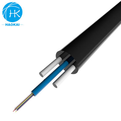 كابل قطرة FTTH 2core 6core كابل ألياف ضوئية مسطحة مع سلك الفولاذ الأراميد الأنبوب المركزي