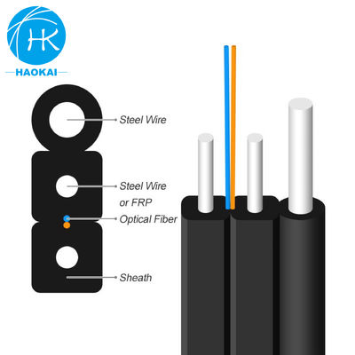 كابل FTTH داخلي 2core 4core FRP سلك فولاذي FTTH الألياف إلى المنزل