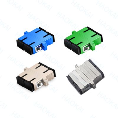 PVC Duplex SC APC UPC Adapter طول الموجة 1260nm - 1650nm للاتصالات السلكية واللاسلكية