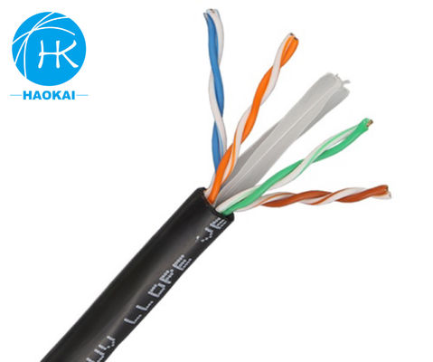 UTP CAT6 المقاومة للأشعة فوق البنفسجية كابل LAN خارجي كابل شبكة Cat6 Ethernet 300m