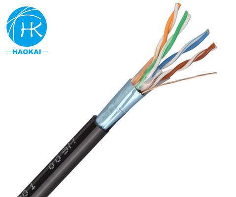 UTP CAT5E كابل LAN الخارجي عزل HDPE صلب مع رسالة