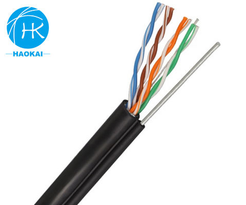 UTP CAT5E كابل LAN الخارجي عزل HDPE صلب مع رسالة