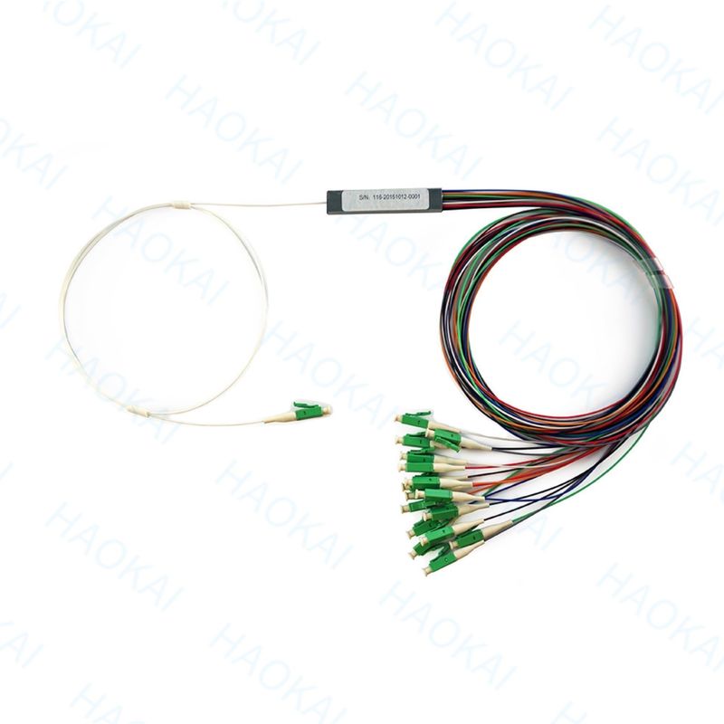LC APC 1x16 Connector Fiber PLC Splitter أنابيب الفولاذ المصغرة Fiber Optics Splitter