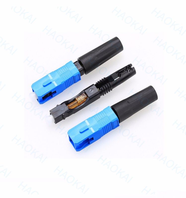 SC UPC Fiber Optic Fast Connector 0.9mm 2.0mm Single Mode SC Fiber Connector وحدة توصيل الألياف الضوئية ذات الوضع الواحد